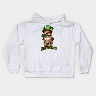 Pit Bull St Patricks Day Cute Leprechaun Dog Kids Hoodie